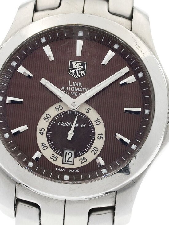 TAG HEUER Link Caliber 6 WJF211C Date Brown Dial Automatic Men\'s Watch_938812 main image 9